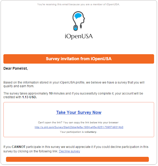 IOpenUSA survey invitation