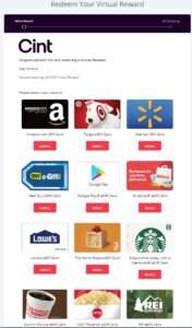 go to the Virtual Incentives website To choose a gift card.