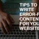 Tips to Write Error-Free Content for Your Website